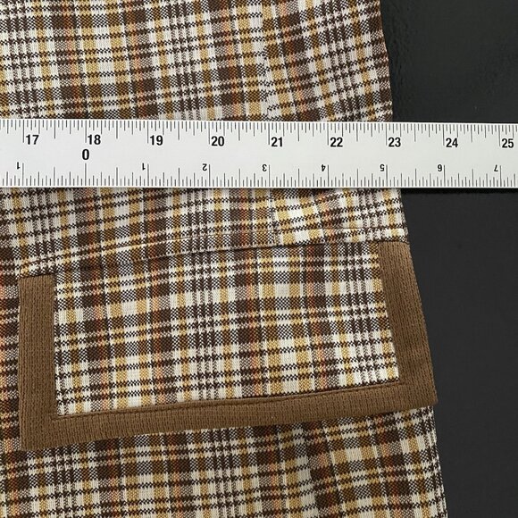Vintage 70s Montgomery Ward Sport Coat 44L 46L Plaid Check Collegiate Mod Disco - Picture 13 of 16